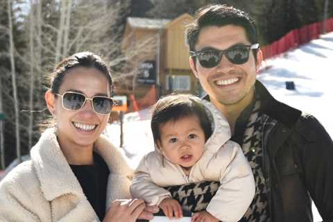 Henry Golding is joined by wife Liv Lo and daughter Lyla at the 2022 Park City Ski Challenge